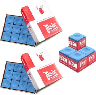 oBoAA 24PCS Tiza de Billar, Tiza de Billar Antideizante, Accesorios de Tiza para Billar, Polvo Aceitoso Azul Mejora El Agarre del Billar para Juegos de Billar, Torneos, Hogar, Bares, Deportes