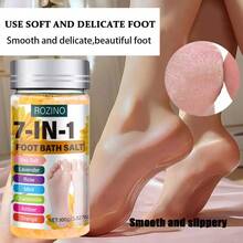 7合1足浴盐100克，温和软化老茧和硬鸡眼，轻松改善脚后跟干裂和脚底粗糙。浴盐快速溶于水，释放细腻泡沫和淡淡草本香气，带来媲美水疗中心的足浴体验，是居家放松和足部护理的必备佳品。 - Rose - 查看 7