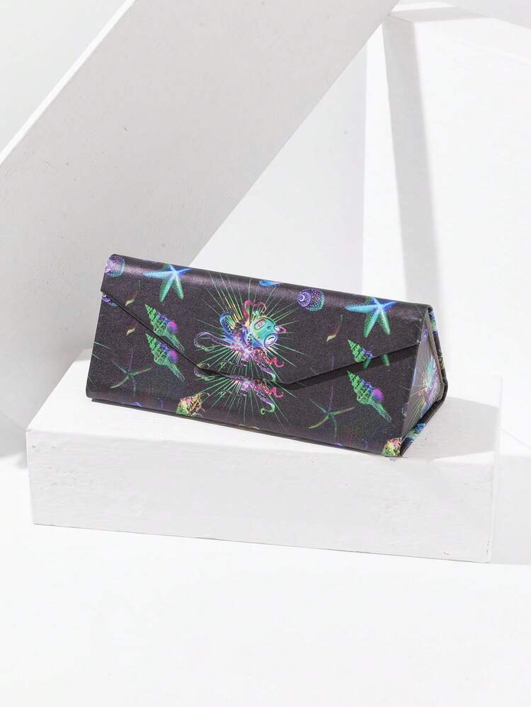 1pc Solid Color Leather Foldable Eyeglasses Case, Suitable For Daily Use - Multicolor - View 13