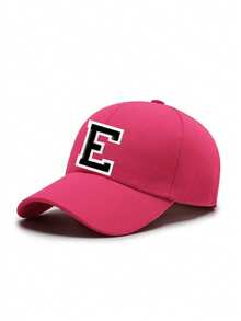 1 pieza Gorra de béisbol con diseño de letra R, con brillantes de strass y perlas, hilo dorado, estilo de moda Kpop para niños y niñas - Rosa Fucsia - Ver 9