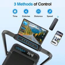 Folding Walking Pad Treadmill With Handle Bar,Low Noise Walking Pad Treadmill For Home Small, 3.0 HP Quiet Walking Pad Treadmill With 320 LBS Capacity,0.6-6.2MPH,Remote & LED Display,With ZWIFT/KINOMAP APP - 美規B型插(110-127V) - 查看 2