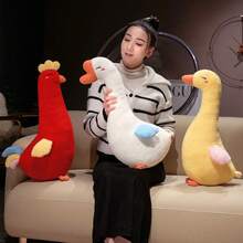 1 st söt glad kyckling anka gås tyg plysch kudde, vardagsrumssoffa liten djurkudde, sovrum sängkudde för flickor och pojkar - Multifärgad - Visa 9