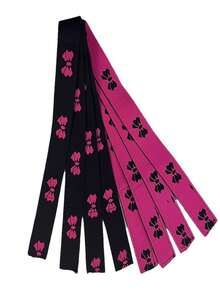 1pc/2pcs/5pcs Adjustable Headband With Dual-Color Bow, Elastic Headband With Magic Tape Non-Slip Edge, Suitable For Various Activities - Hot Pink - View 6