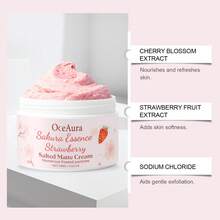 去角质磨砂膏，樱花去角质磨砂膏，草莓去角质磨砂膏，温和清洁肌肤，去角质保湿，清爽磨砂膏，蕴含樱花提取物和草莓果提取物 - 淺粉色 - 查看 3