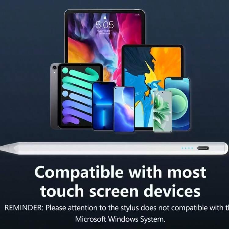 Bolígrafo táctil recargable compatible con iPad, Android - Bolígrafo universal con carga USB, compatible con Apple Pencil, Windows y teléfonos móviles, disponible en 4 colores, bolígrafo táctil compatible con Android | Diseño de bolígrafo moderno | Punta de bolígrafo, regalo de bolígrafo para iPad para madre, familia, amigos, niños, cumpleaños, vacaciones - Multicolor - Añade 4