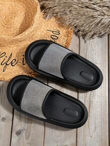 Nuevas sandalias de mujer con decoración de strass y lentejuelas, versátiles y cómodas con suela gruesa, aptas para uso interior y exterior, para primavera/verano - Negro - Ver 6