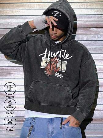 Conjunto de pantalones de chándal con capucha lavables para hombre "Póster vintage"