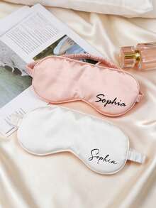 LICVIC Máscara de dormir personalizada con nombre, máscara de dormir de satén personalizada, máscara de dormir personalizada para mujeres, se puede personalizar como máscara de viaje para los ojos, regalo para mujeres, regalo de boda, regalo de cumpleaños, adecuado para el Día de San Valentín, el Día del Padre, el Día de la Madre, regalos para novias, damas de honor, padres, miembros de la familia, uso diario - Negro - Ver 7