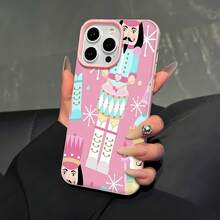 Funda de teléfono con espejo y diseño de Cascanueces. También funciona como espejo y es compatible con  17,  16 Pro Max,  15 Pro Max,  13 y  12. Fabricada en TPU resistente, garantiza una excelente protección contra golpes y caídas. Un regalo encantador para familiares, amigos, celebraciones navideñas, parejas y ocasiones especiales como Navidad, citas o cumpleaños. - Rosa - Ver 4