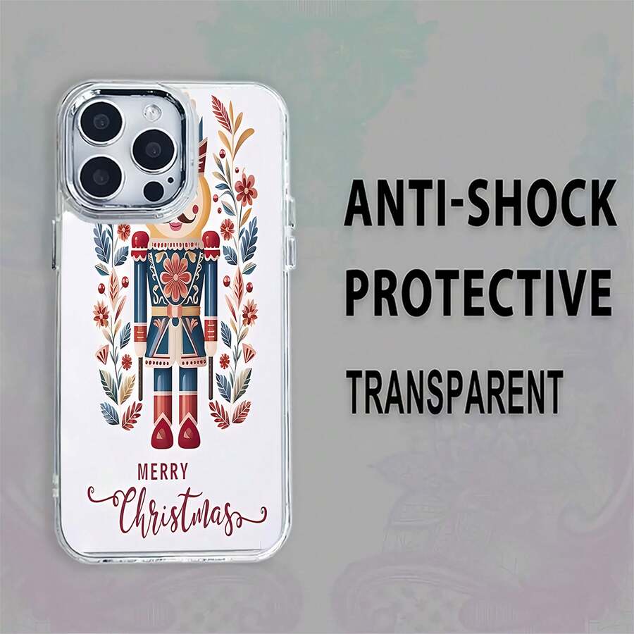 Estuche para teléfono con diseño floral de Cascanueces Compatible con estuches para teléfonos 17 16 Pro Max 15 Pro Max 13 y 12 Hecho de material TPU a prueba de caídas, resistente al desgaste y cómodo de sostener Un gran regalo para familiares, amigos, seres queridos, novios/novias y para Navidad - transparente - Ver 1