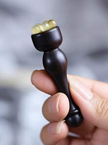 莲花形按摩工具，檀香按摩器，刮痧按摩棒，紫檀面部手动按摩器，面部及眼部穴位按摩美容工具 - 彩色 - 查看 4