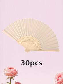 Personalized Engraved White Folding Fan, Custom Lettering Fan, Personalized Wedding Fan, Engagement Gift, Bridal Gift, Party Favor, Best Man Gift, Wedding Thank-You Gift, Birthday Gift, Baptism Gift, First Communion Gift, Personalized Gift Idea, Bamboo Folding Fan, Can Be Used For DIY Creative Blank Printing Advertising Gifts. Multifunctional, Highly Decorative, And Of Superior Quality, It Is An Ideal Gift For Her, Suitable For Tea Room, Valentine's Day, Mother's Day, Father's Day. - Multicolor - View 63