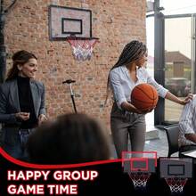 Hanging Indoor Basketball Hoop, Mini Ceiling Mounted Basketball Rim With Net And Ball, Portable Foldable Design For Bedroom, No Assembly Required, Comes With Soft Basketball