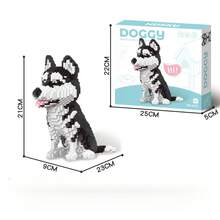 1000+Stück Dekorations-Cartoon-Bauklötze von Hund-Modellen wie Schnauzer, Dackel, Husky, Bulldogge usw. 3D-Puzzle-Set von Haustier-Hund-Begleiter-Blöcken. Ein perfektes Geburtstagsgeschenk. Zimmer Dekoration