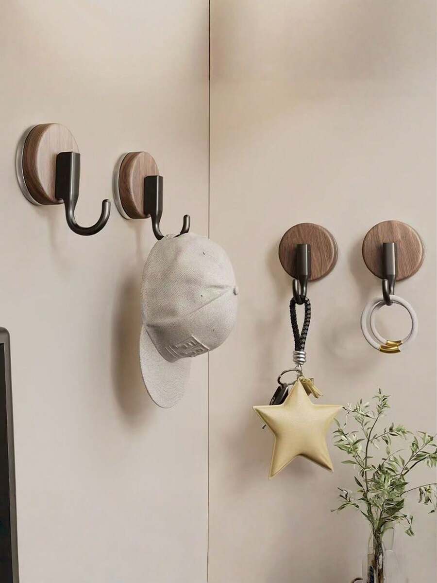 1个 2个 4个 白色 黑色 实木挂钩，无需打孔，实木材质，坚固耐用，易于安装。一个挂钩，一块木头，勾勒出简约生活。 - 彩色 - 查看 1