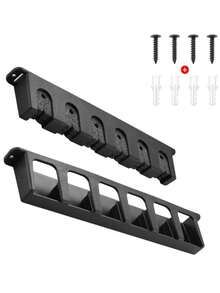 6-Hole Vertical Wall-Mounted Fishing Rod Holder, Lure Fishing Rod Storage Rack, Fishing Pole Display And Collection Shelf - Multicolor - View 2