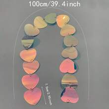 1米彩色亮片爱心挂饰，展厅吸光装饰，圣诞节婚礼生日背景花环，阳台聚光灯花环 - 彩色 - 查看 3