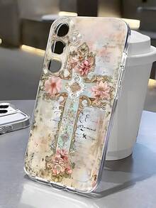 Flower Cross Phone Case Suitable For Compatible With IPhone 17,16, 15, 14, 13, 12, 11, Pro Max,Air, Plus,As Well As Galaxy S25/24/23/22/21 Ultra/FE/Edge/+,A73/72/54/53/52/50/35/34/33/25/24/23/22/20/16/15/14/13/12/10,Fashionable Phone Cases - Nhiều màu - Xem 2