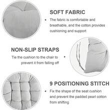 4Pcs Seat Pad Cushions For Dining Chairs Tie On Seater Pads Garden Outdoor Furniture Dining Patio Grey/Dark Blue - Light Grey - View 9