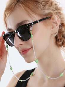 1pc Pearl Beaded Fashion Glasses Chain Necklace Strap Holder - Multicolor - View 3