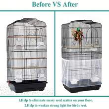 Durable Polyester Mesh Bird Cage Cover - Suitable For Parrots, Cockatoos And Other Birds - Dust-Proof And Transparent, With Elastic Cords And Clips - Fits Various Cage Sizes - White - View 8