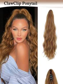 20" Ponytail Extension, Long Wavy Curly Claw Clip In Ponytail Hair Extensions, Natural Synthetic Hairpiece For Women Daily Wear - Multicolor - View 17