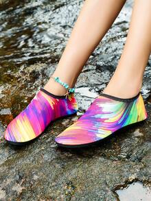 Colorful Rainbow Gradient Lightweight Casual Shoes, Snug Fit With Versatility Of Both Casual Shoes And Water Shoes, Suitable For House Slippers, Beach Walks, And Everyday Casual Strolls, Personalized Shoes For Multi-Scenario Comfortable Wear - Multicolor - View 8