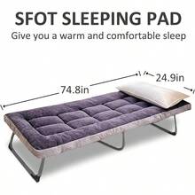 Thick Camping Sleeping Pad - Lamb Fluff Camping Cot Pads For Adult, Soft Sleeping Mat, Non-Slip Camping Mattress Pad For Car Tent - 灰色的 - 查看 7