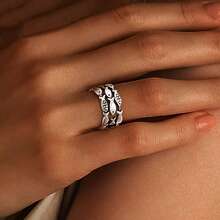 925 Sterling Silver Vintage Distressed Small Fish School Ring For Women - Antique Silver - View 2
