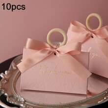 10pcs Camellia Flower Printed Candy Gift Boxes, Portable Favor Boxes For Wedding, Party, Birthday, Chocolate, Candy Store Packaging - Multicolor - View 17