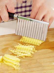 2件套不锈钢波浪形薯条切割器，土豆蔬菜切片器