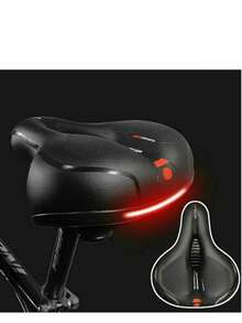 WIDE EXTRA COMFY BIKE BICYCLE GEL SPORTY SOFT PAD SADDLE SEAT/HANDLEBAR GRIPS - Black - View 2