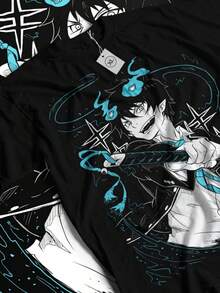 Blue Exorcist-Shirt Kawaii Funny Anime Manga Graphic Art Shirt All Size - màu đen - Xem 1