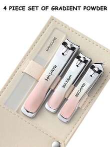 4pcs Stainless Steel Nail Clipper Set, Includes Nail Clippers And Ingrown Toenail Nipper, Unisex Grooming Kit For Travel