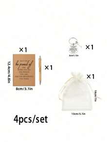 4/8/12件套，团队礼品，员工感谢礼品，钢笔和口袋励志笔记本，配励志钥匙扣和手提袋，办公室礼品，送给员工、志愿者、护士、教师、同事，团队建设退休礼品（4件套=1支钢笔+1本口袋励志笔记本+1个励志钥匙扣+1个手提袋） - 彩色 - 查看 4