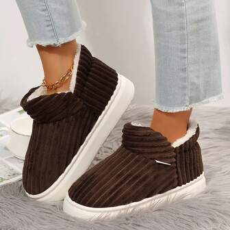 Slippers For Womens Snow Boots Cozy Cotton Slippers Soft Warm Indoor House Slippers Bedroom Shoes Fall Winter