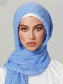 1 件女士薄雪纺围巾/头巾，透气且百搭，适合通勤