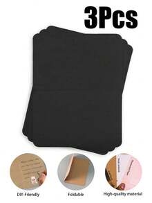 3/10/20/50张装DIY圆角折叠贺卡 - 19.7x14.8厘米/7.75x5.8英寸，空白可涂鸦。提供珠光纸、牛皮纸和纯色卡纸材质。适用于生日、婚礼、感谢活动和日常通信。