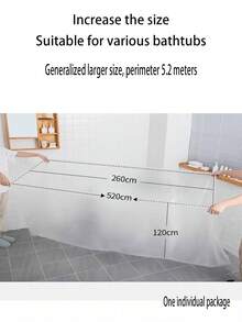 2/5/10个装一次性便携式浴缸盖，大号浴缸盖内衬塑料袋，适用于沙龙、家庭和酒店浴缸 - 透明 - 查看 8