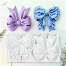 1个巴洛克风格蝴蝶结造型硅胶模具，DIY蛋糕烘焙巧克力硅胶模具，环氧树脂粘土DIY模具，适合情人节