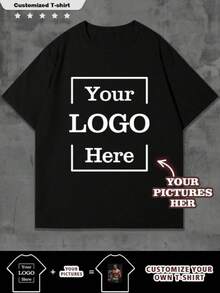 Customized Women Short Sleeve T-Shirt, Personalized Graphic Design, Upload Your Photo/Logo/Poster/Family Photo/Company Team Photo, Spring/Summer Ladies Tee, Valentine's Day Gift, Anniversary Gift, Music Festival, Wedding/Party Attire, Cultural Shirt, Holiday Present, Team Uniform Customization, Summer Tops, Charity Group Customized,Ornamental,Dawg,Unique,Custom,Ideal Gifts For Her,Family,Friends,Pink Girls,For Holiday,For Vacation,For Anniversaries,Chic Autumn,Street Casual Chic,Gym - 黑色 - 查看 1