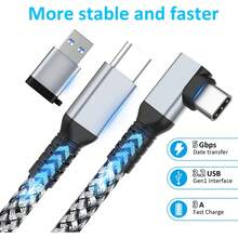 Link Cable 16FT VR Cable Compatible With Meta Oculus Quest 2/Quest 3S/Quest 3/Pro Pico, Nylon Braided Accessories And Gaming PC Steam VR, USB 3.0 Data Transfer Type C Cable, For VR Headset - 1 - 查看 4