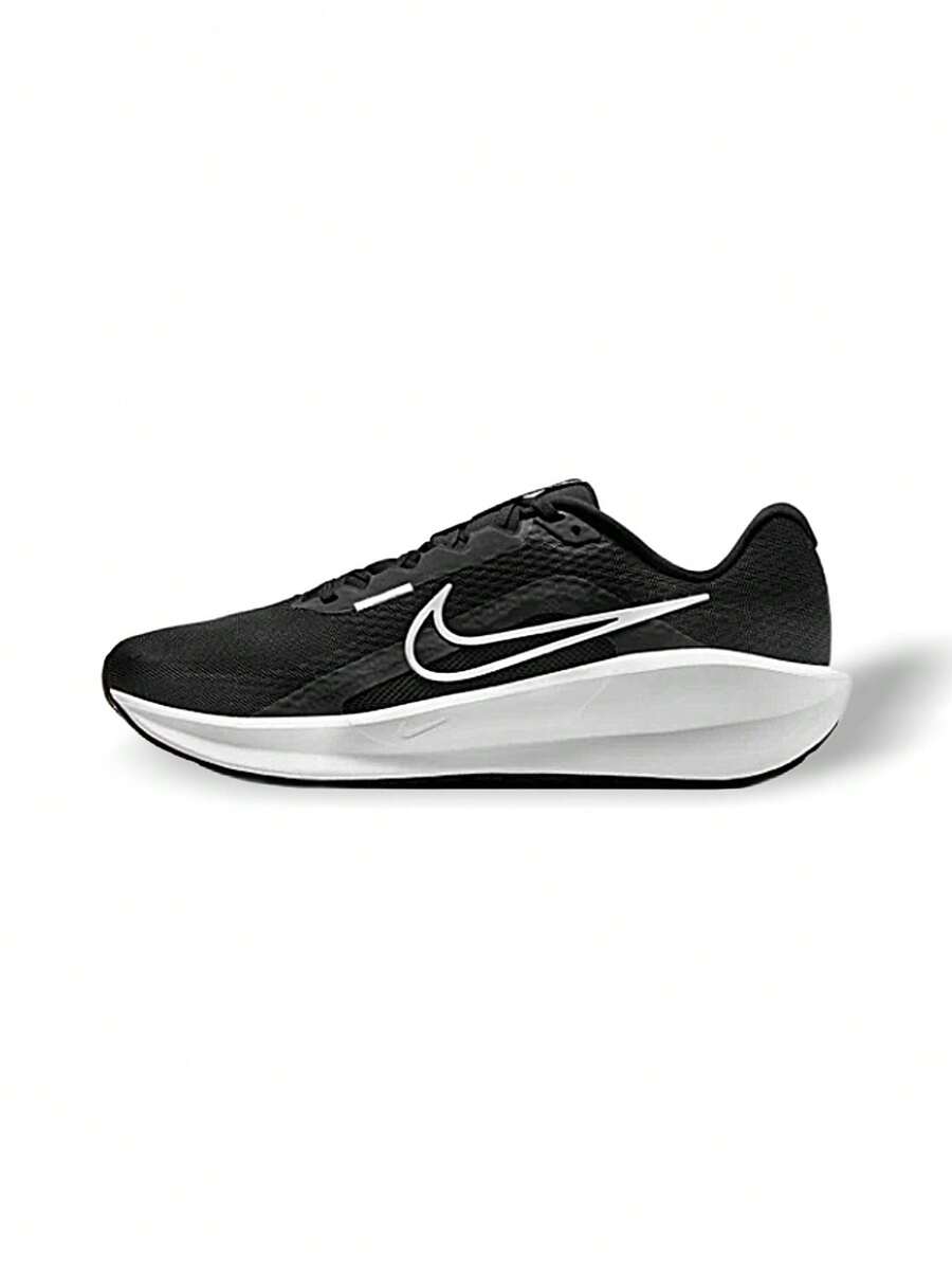 Nike Downshifter 13 男士跑步鞋 透气吸汗 多功能 纯色 Logo 弹性好 易洗 运动户外跑步 日常上学 黑白配色 FD6454-001 - 黑色/白色 - 查看 1