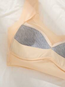 2pcs/Set Backless Seamless Bra With Fixed Cups And No Wire, Comfortable And Simple Design For Women, Lingerie - Multicolor - View 4