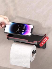 1个多功能浴室纸巾架，免钻孔壁挂式面巾/卫生纸收纳架，家居浴室配件