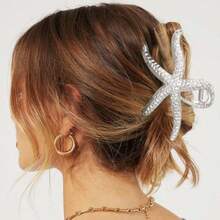 CZ BARTOSI Pinzas para El Pelo de Metal con Forma de Estrella de Mar Dorada Grandes para Cabello Grueso Accesorios para Mujer Paquete de 2 1149 - chapado en oro - Ver 7