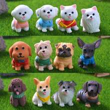 1pc Cute Cartoon Dog Realistic Colorful Dog Miniature Landscape Gardening Decor, Samoyed DIY Accessory, Dollhouse Ornament