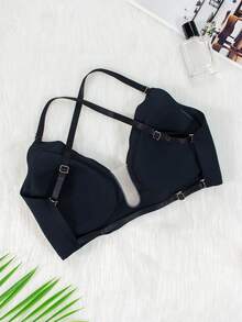 1pc Black Versatile Sexy Seamless Comfortable Bra For Women