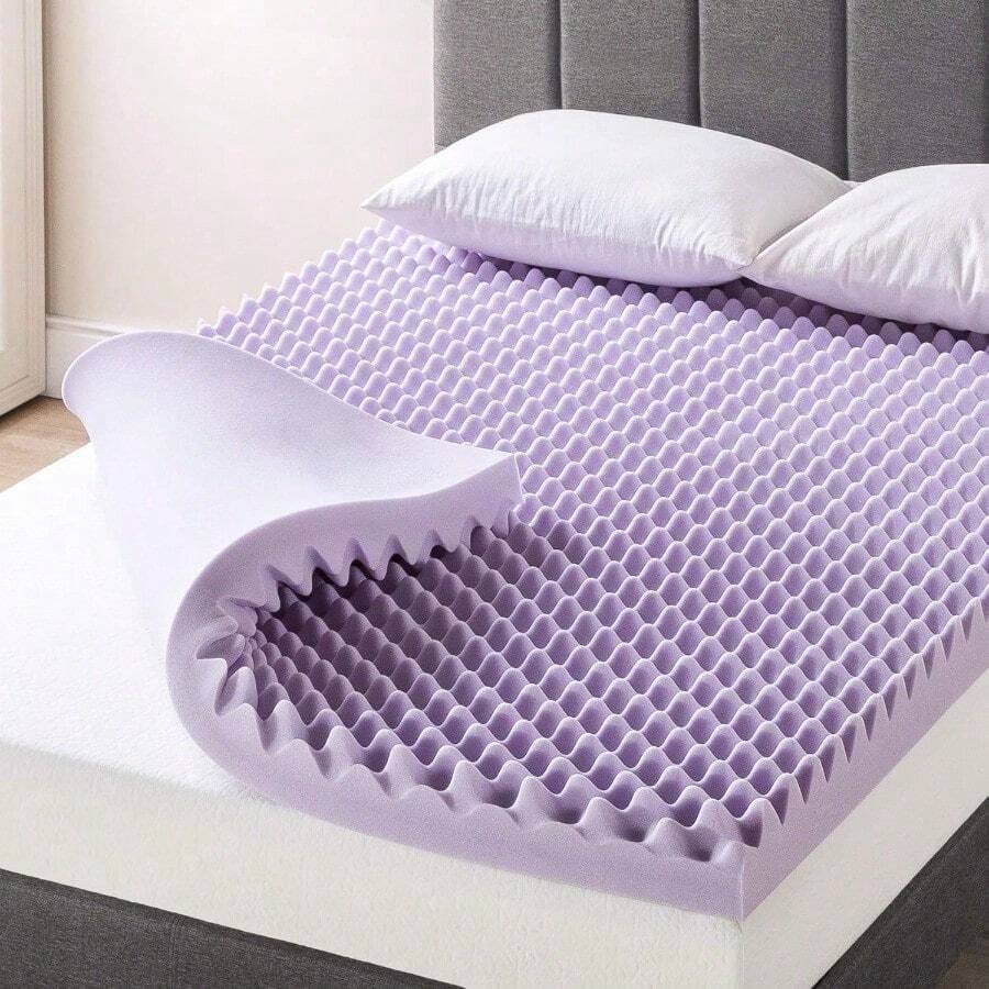 Best Price Mattress - Colchón de Espuma viscoelástica de 4 Pulgadas con infusión de Lavanda calmante Certificado CertiPUR-US Esencial para recámara tamaño Individual - Multicolor - Ver 1
