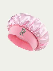 缎面睡帽，丝绸睡帽，发帽，柔软针织帽，缎面睡帽，适合自然卷发女性，万圣节，圣诞节，2026新年发帽睡帽 - 粉色 - 查看 4